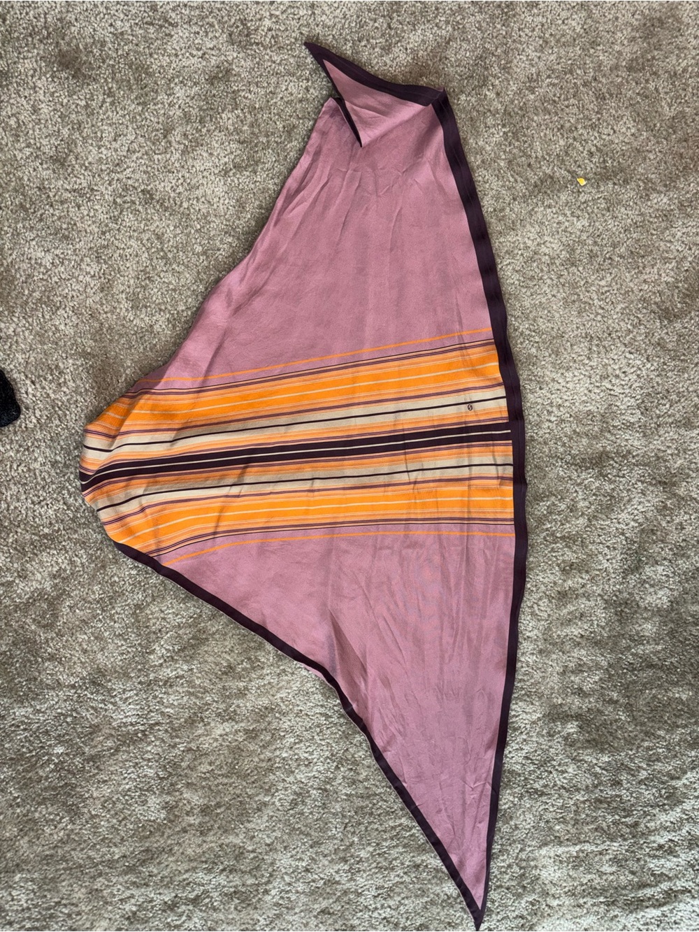Gucci Pink and Orange Striped Silk Scarf Top